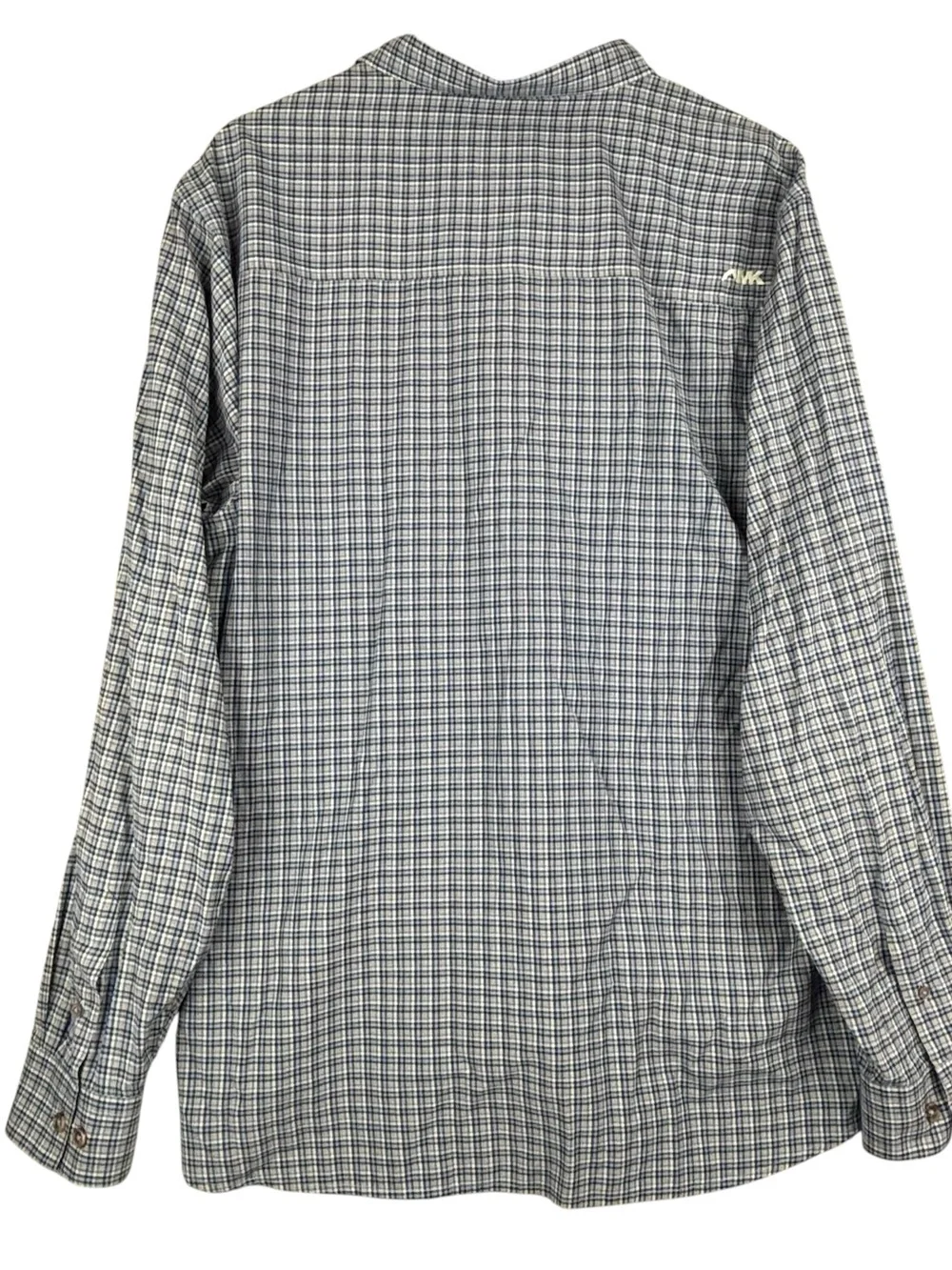 Mountain Khakis Shirt Mens XL Blue Brown Plaid Check Long Sleeve *Flaws